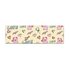 Pig Animal Love Romance Seamless Texture Pattern Sticker (bumper) by Wegoenart