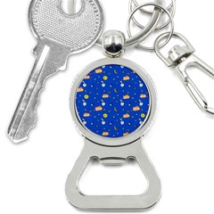 Cat Animals Sleep Stars Seamless Background Bottle Opener Key Chain by Wegoenart