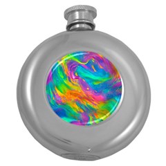 Marble Art Pattern Round Hip Flask (5 Oz) by GardenOfOphir