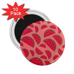 Watermelon Red Food Fruit Healthy Summer Fresh 2 25  Magnets (10 Pack)  by Wegoenart