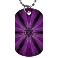 Pattern Purple Symmetry Dark Dog Tag (two Sides) by Jancukart