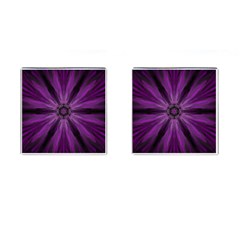 Pattern Purple Symmetry Dark Cufflinks (square)