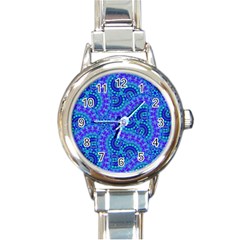 Background Pattern Geometric Round Italian Charm Watch