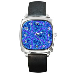 Background Pattern Geometric Square Metal Watch