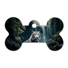 Tiger White Tiger Nature Forest Dog Tag Bone (one Side)