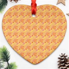 Peach Leafs Heart Ornament (two Sides) by Sparkle