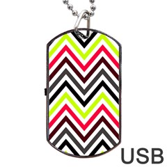 Chevron Dog Tag Usb Flash (two Sides) by GardenOfOphir