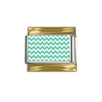 Pattern 128 Gold Trim Italian Charm (9mm) Front