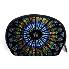 Mandala Floral Rose Window Strasbourg Cathedral France Accessory Pouch (large) by Semog4