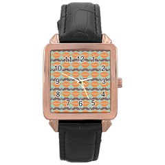 Pattern 178 Rose Gold Leather Watch  by GardenOfOphir