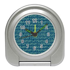 Navy Love Kisses Travel Alarm Clock by GardenOfOphir