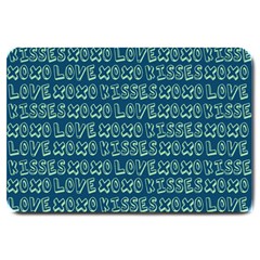 Navy Love Kisses Large Doormat by GardenOfOphir