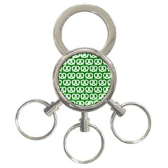 Green Pretzel Illustrations Pattern 3-ring Key Chain by GardenOfOphir