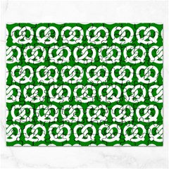 Green Pretzel Illustrations Pattern Rectangular Jigsaw Puzzl by GardenOfOphir