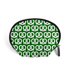 Green Pretzel Illustrations Pattern Accessory Pouch (small) by GardenOfOphir