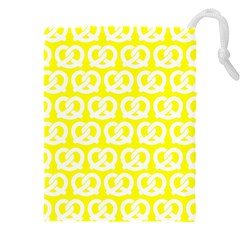 Yellow Pretzel Illustrations Pattern Drawstring Pouch (4xl) by GardenOfOphir