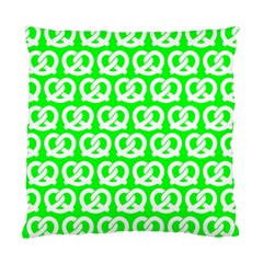 Neon Green Pretzel Illustrations Pattern Standard Cushion Case (one Side)