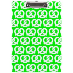 Neon Green Pretzel Illustrations Pattern A4 Acrylic Clipboard