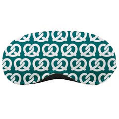 Teal Pretzel Illustrations Pattern Sleeping Mask by GardenOfOphir