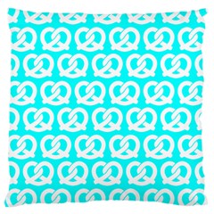 Aqua Pretzel Illustrations Pattern Large Cushion Case (two Sides) by GardenOfOphir