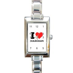 I Love Hannah Rectangle Italian Charm Watch by ilovewhateva