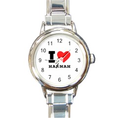 I Love Hannah Round Italian Charm Watch by ilovewhateva