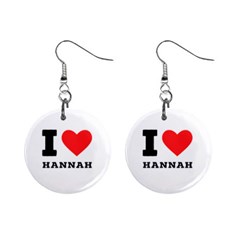 I Love Hannah Mini Button Earrings by ilovewhateva