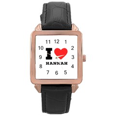 I Love Hannah Rose Gold Leather Watch  by ilovewhateva