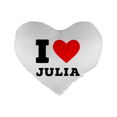 I Love Julia  Standard 16  Premium Heart Shape Cushions by ilovewhateva