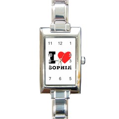 I Love Sophia Rectangle Italian Charm Watch by ilovewhateva