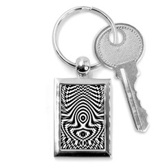 Monochrome Symmetry Abstract Key Chain (rectangle)