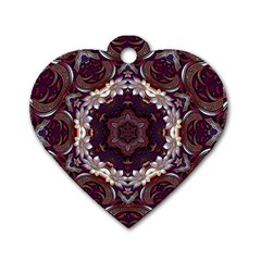 Rosette Kaleidoscope Mosaic Abstract Background Dog Tag Heart (two Sides)