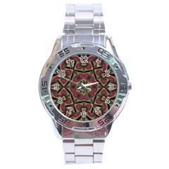 Mandala Rosette Pattern Kaleidoscope Abstract Stainless Steel Analogue Watch