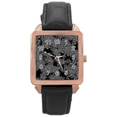 Modern Tribalism Elegance Print Rose Gold Leather Watch  by dflcprintsclothing