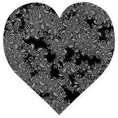 Modern Tribalism Elegance Print Wooden Puzzle Heart