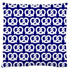 Navy Pretzel Illustrations Pattern Large Cushion Case (one Side) by GardenOfOphir