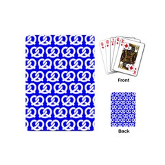 Blue Pretzel Illustrations Pattern Playing Cards Single Design (mini)