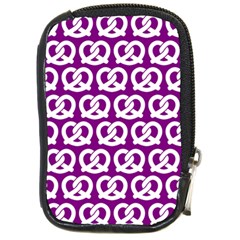 Purple Pretzel Illustrations Pattern Compact Camera Leather Case by GardenOfOphir