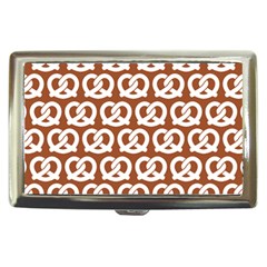 Brown Pretzel Illustrations Pattern Cigarette Money Case by GardenOfOphir