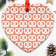 Salmon Pretzel Illustrations Pattern Heart Ornament (two Sides) by GardenOfOphir