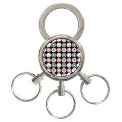 Chic Floral Pattern 3-ring Key Chain by GardenOfOphir