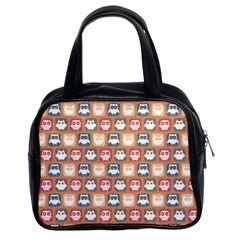 Colorful Whimsical Owl Pattern Classic Handbag (two Sides) by GardenOfOphir