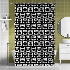 Black And White Owl Pattern Shower Curtain 48  X 72  (small)  by GardenOfOphir