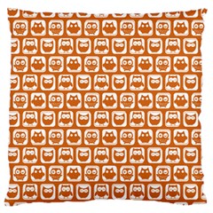 Orange And White Owl Pattern Standard Premium Plush Fleece Cushion Case (two Sides) by GardenOfOphir