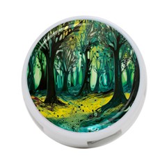 Ai Generated Trees Forest Mystical Forest Nature Art 4-port Usb Hub (two Sides) by Ravend