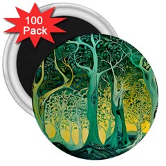 Nature Trees Forest Mystical Forest Jungle 3  Magnets (100 Pack)