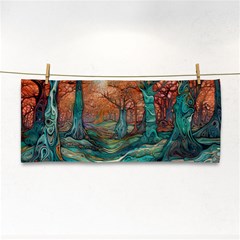 Ai Generated Tree Forest Mystical Forest Nature Hand Towel by Ravend