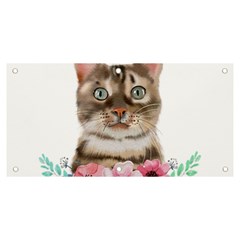 Watercolor Cat Banner And Sign 6  X 3 