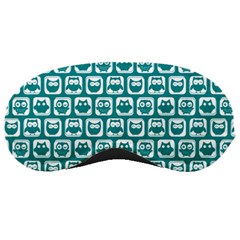 Teal And White Owl Pattern Sleeping Mask by GardenOfOphir