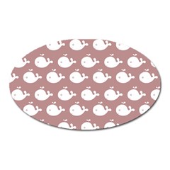 Cute Whale Illustration Pattern Oval Magnet by GardenOfOphir